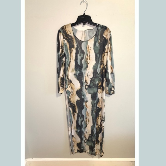 Marble Print Split Side Cover Up #142 - Picture 2 of 9